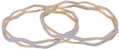55% OFF on Affinity Jewellers Alloy Zircon 18K Yellow Gold Plated Bangle Set Pack of 2 55% OFF on Affinity Jewellers Alloy Zircon 18K Yellow Gold Plated Bangle Set Pack of 2