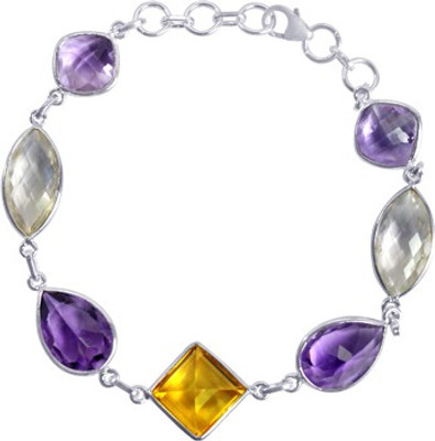 50% OFF on Arsh Crown Sky Dominion BR1260 Sterling Silver Citrine, Amethyst, Quartz Sterling Silver Plated Bracelet