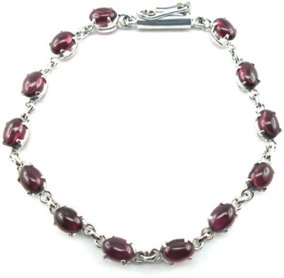 7% OFF on IndiaGem Daliy Dose Silver Garnet 900 Silver Plated Bracelet