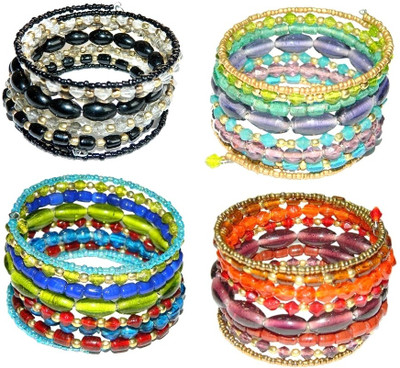 35% OFF on Laron Handicrafts Glass, Metal Bangle Set Pack of 4