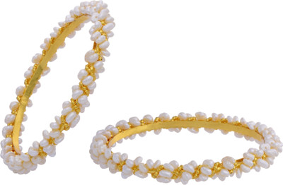 85% OFF on Prisha Elegant Alloy 18K Yellow Gold Plated Bangle Set Pack of 2