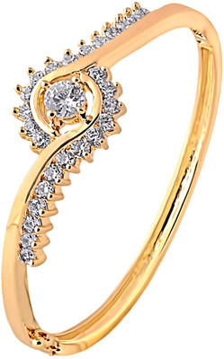 48% OFF on KBK Jewels Alloy Cubic Zirconia 18K Yellow Gold Bracelet