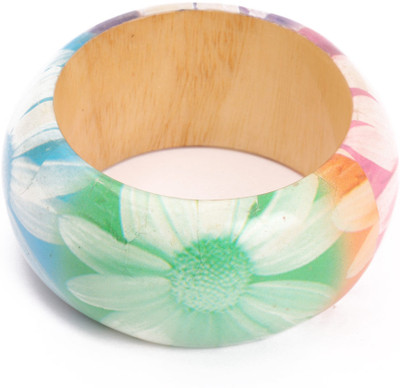 30% OFF on KhoobSurati Graceful Floral Printed Wood Bangle