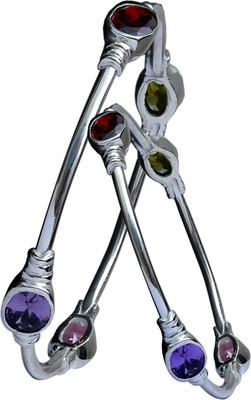 Aman Beautiful Trendy Sterling Silver Bangle Set Pack of 2