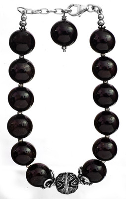 Exotic India Designer Sterling Silver Onyx Bracelet