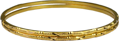 69% OFF on Pearl Paradise Occasional Wear Golden Finish. Alloy Crystal Yellow Gold Plated Bangle Set Pack of 2