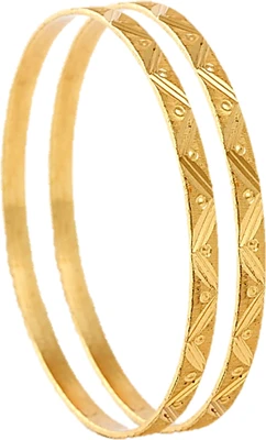 40% OFF on Ethnic Jewels Brass Yellow Gold Plated Bangle Pack of 2
