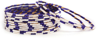 Bindhani Circle Of Life Alloy 10K White Gold Plated Bangle Set Pack of 12