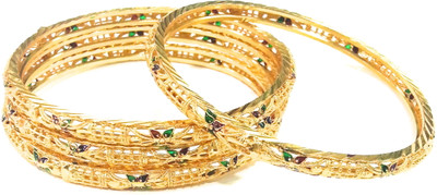 40% OFF on Sri Kapi Pearls Alloy Yellow Gold Plated Bangle Set Pack of 4