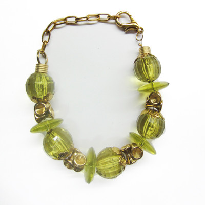 14% OFF on Blend Fashion Accessories Green Lantern Acrylic Brass Plated Bracelet