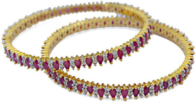 20% OFF on Jewelfin Princess Choice Alloy Rhodium Plated Bangle Set Pack of 2