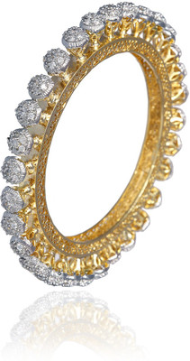 60% OFF on Alysa Parfait Alloy, Silver Cubic Zirconia 18K Yellow Gold, Rhodium Plated Bangle