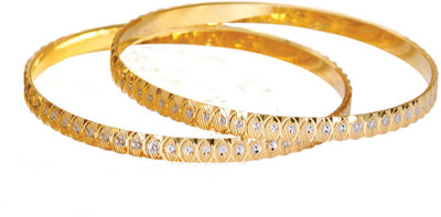 58% OFF on Sparkle Street Brass, Metal, Gold Bangle Set Pack of 2
