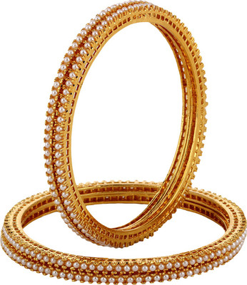 50% OFF on Adwitiya Collection Style Diva Copper Yellow Gold Plated Bangle Set Pack of 4