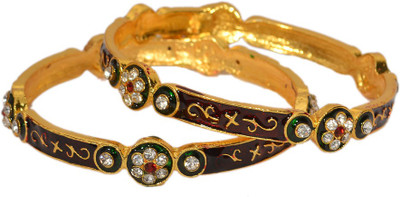 68% OFF on Pourni American Diamond Studded & Meena Kari-24 Brass Zircon Brass Plated Bangle Set Pack of 2 68% OFF on Pourni American Diamond Studded & Meena Kari-24 Brass Zircon Brass Plated Bangle Set Pack of 2