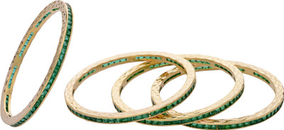 80% OFF on Prisha Elegant Golden Alloy 18K Yellow Gold Plated Bangle Set Pack of 4