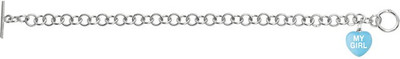 51% OFF on Love Bright Jewelry Sweet Heart My Girl Sterling Silver Enamel Plated Bracelet