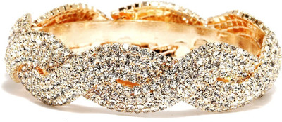 Bindhani Uber Green Alloy Cubic Zirconia 10K White Gold Plated Bangle Bindhani Uber Green Alloy Cubic Zirconia 10K White Gold Plated Bangle