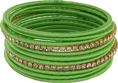 40% OFF on Laron Handicrafts Light Green Threaded And Studed Silk Dori Bangle Set Pack of 11 40% OFF on Laron Handicrafts Light Green Threaded And Studed Silk Dori Bangle Set Pack of 11