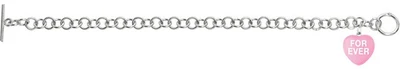 50% OFF on Love Bright Jewelry Sweet Heart Forever Sterling Silver Enamel Plated Bracelet