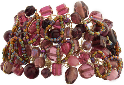 Blueberry Glass, Metal Bracelet Blueberry Glass, Metal Bracelet