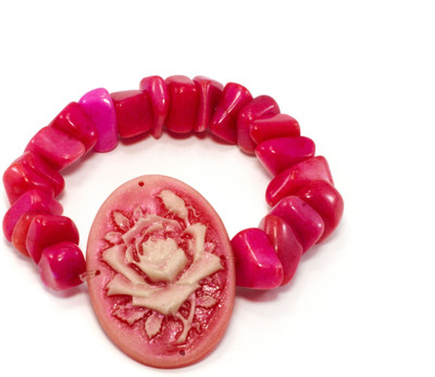 6% OFF on Aara Arts Pink Rose Stones Alloy Bracelet