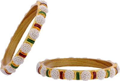 80% OFF on Prisha Elegant Alloy 18K Yellow Gold Plated Bangle Set Pack of 2