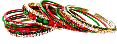 50% OFF on Modish Look Color Spark Brass Bangle Set Pack of 13