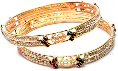 50% OFF on kart4smart Smart Collection Zavery B0 13AD Bangles Crystal Zircon 10K Rose Gold Plated Bangle Set Pack of 2