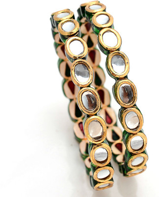 40% OFF on Sagun Stylish Brass Rhodium Plated Bangle Pack of 2