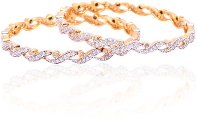 44% OFF on Rubera Feminine Alloy Cubic Zirconia Bangle Set Pack of 2 44% OFF on Rubera Feminine Alloy Cubic Zirconia Bangle Set Pack of 2