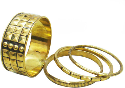27% OFF on Decor Tattva Inc. Golden Delight Brass Brass Plated Bangle Set Pack of 4