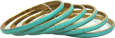 7% OFF on Decor Tattva Inc. Contemporary Style Brass Brass Plated Bangle Set Pack of 6