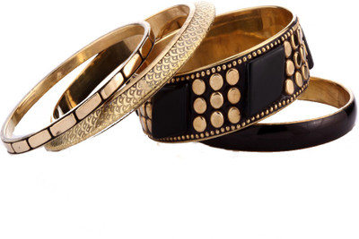 40% OFF on Trinketbag Black And Golden Marshalled Alloy Bangle Set 40% OFF on Trinketbag Black And Golden Marshalled Alloy Bangle Set