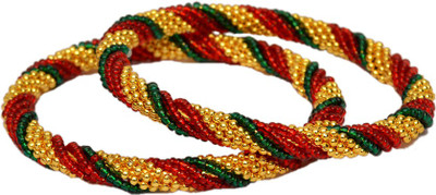 47% OFF on Pourni Multi Colored Bids -28 Brass Brass Plated Bangle Set Pack of 2