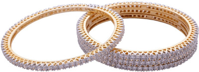 Affinity Jewellers Alloy 18K Yellow Gold Plated Bangle Set Pack of 4 Affinity Jewellers Alloy 18K Yellow Gold Plated Bangle Set Pack of 4