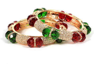 55% OFF on Bindhani Style Diva Alloy Cubic Zirconia Bangle Set Pack of 2