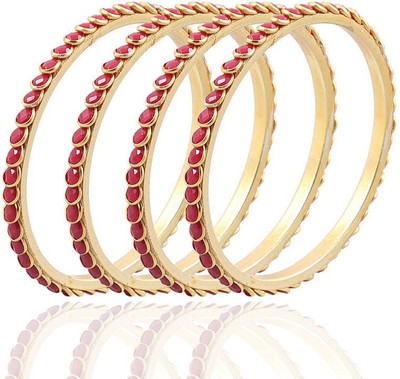 80% OFF on Vastradi Charming  Alloy Brass Plated Bangle Set Pack of 4
