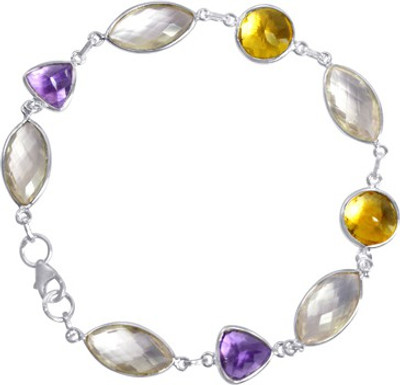 50% OFF on Arsh Crown Sky Dominion BR1249 Sterling Silver Quartz, Citrine, Amethyst Sterling Silver Plated Bracelet