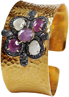 1% OFF on Nikhil Silver Arts Evening Shine Silver Sapphire Cuff