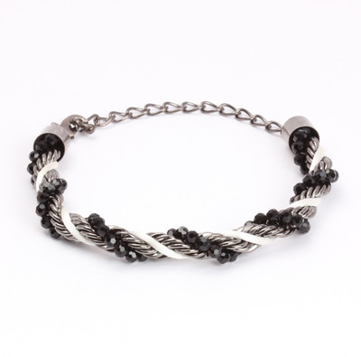 30% OFF on KhoobSurati Contemporary Ribbon Weaved And Beaded Metal Bracelet