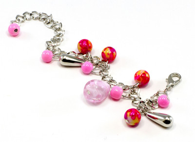 13% OFF on Aara Arts Dangling Pink Beads Alloy Bracelet 13% OFF on Aara Arts Dangling Pink Beads Alloy Bracelet