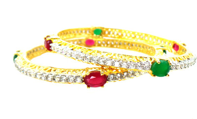 27% OFF on Modish Look American Diamond Alloy Bangle Set Pack of 2 27% OFF on Modish Look American Diamond Alloy Bangle Set Pack of 2