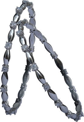 Aman Designer Elegant Sterling Silver Bangle Set Pack of 2 Aman Designer Elegant Sterling Silver Bangle Set Pack of 2