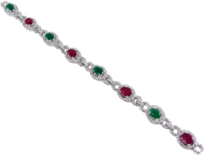 52% OFF on American Diamond Joy Copper Cubic Zirconia Platinum Plated Bracelet