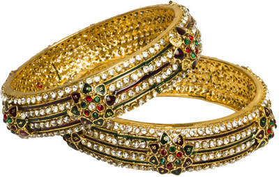 33% OFF on Joyas Stylish Look Brass Bangle Set Pack of 2