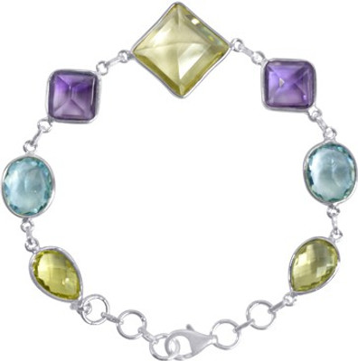 50% OFF on Arsh Crown Sky Dominion BR1253 Sterling Silver Topaz, Amethyst, Quartz Sterling Silver Plated Bracelet
