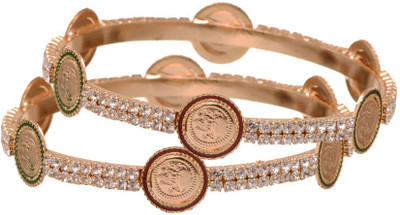 66% OFF on Sparkle Street Divine Dots Brass, Enamel Bangle Set Pack of 2