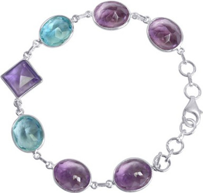 50% OFF on Arsh Crown Sky Dominion BR1265 Sterling Silver Amethyst, Topaz Sterling Silver Plated Bracelet
