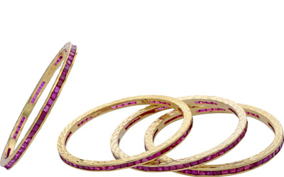 80% OFF on Prisha Elegant Golden Alloy 18K Yellow Gold Plated Bangle Set Pack of 4